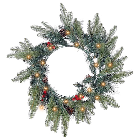 Wieniec świąteczny LED WHITEHORN Ciemnozielony 50 cm