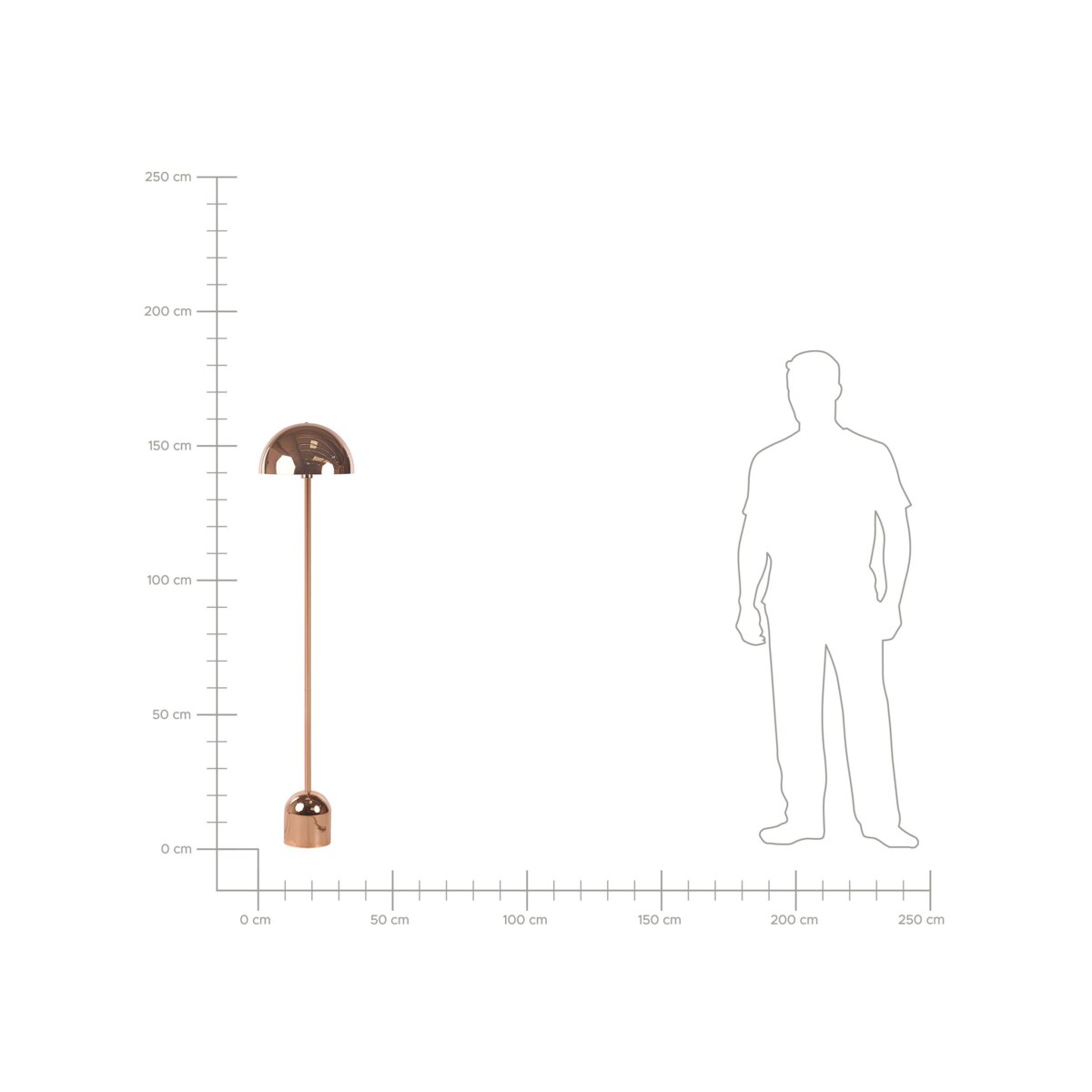 Lampa podłogowa metalowa miedziana MACASIA