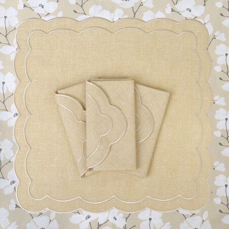 Okrągły obrus z motywem kwiatowym Petali – ⌀ 210 cm