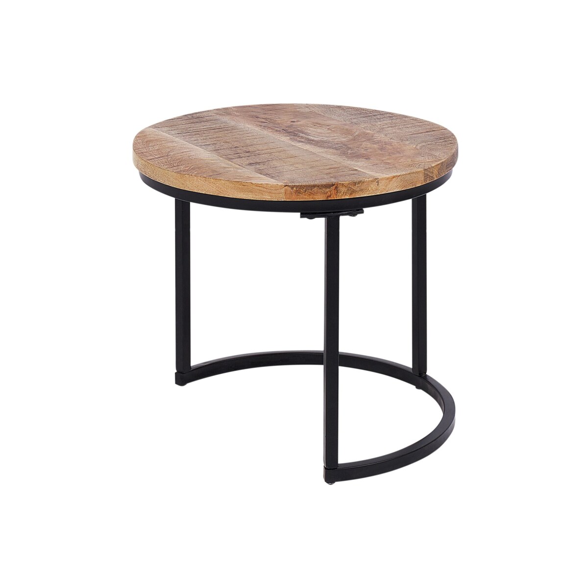 Zestaw 2 stolików kawowych z drewna mango jasny CLATON