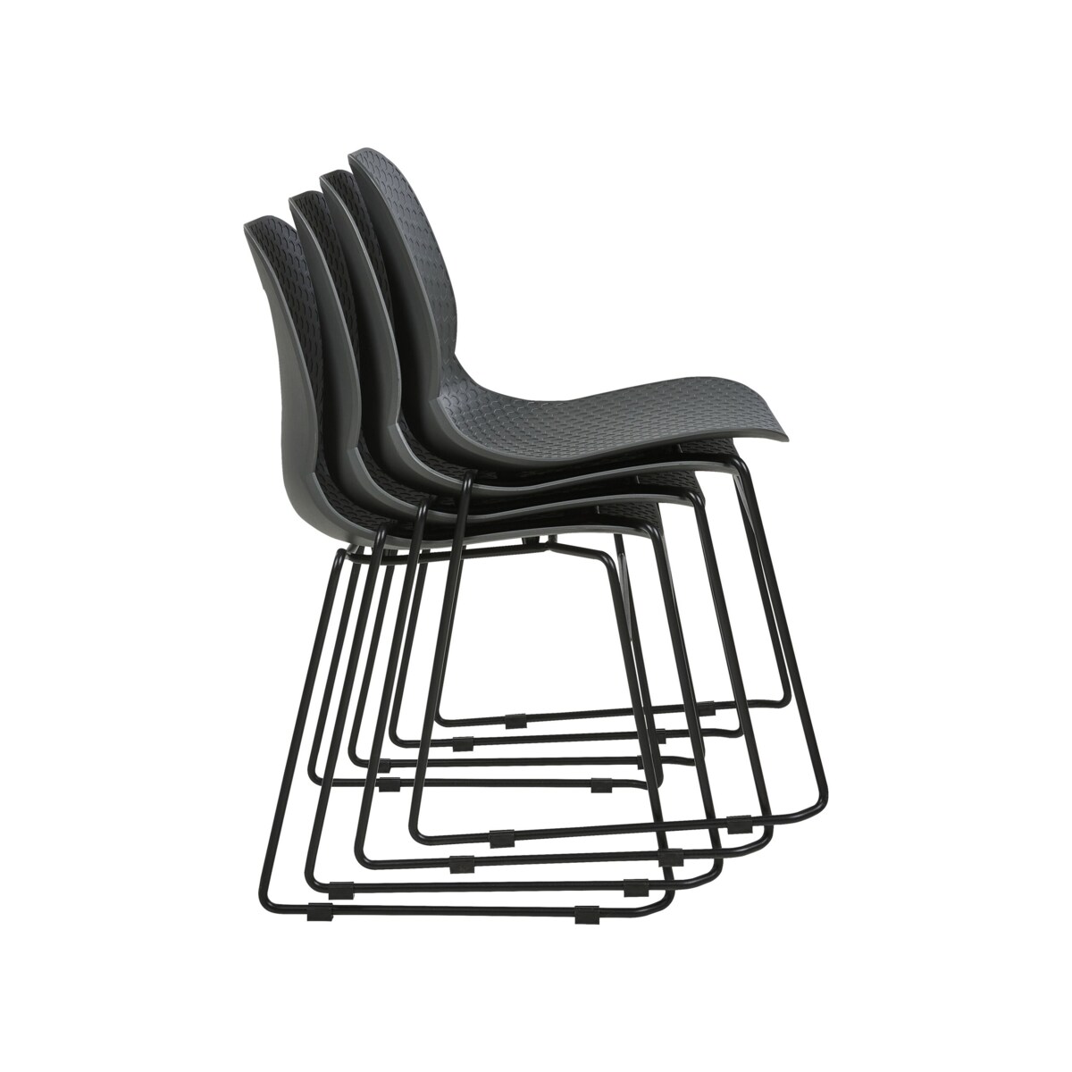 Zestaw 4 krzeseł do jadalni ciemnoszary PANORA