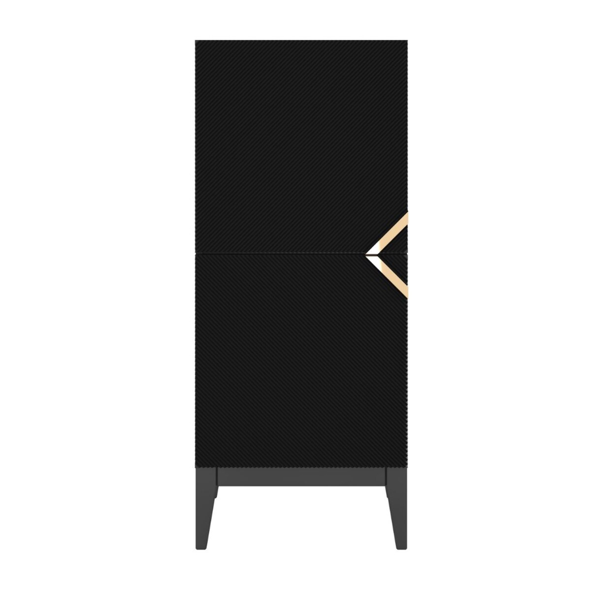 Drewniana komoda Visby DEMI HIGH 2D / kolor czarny / szer. 50,5 cm