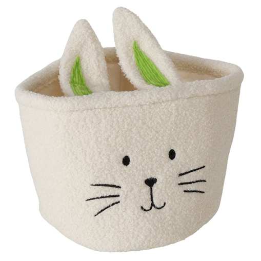 Tekstylny koszyk na drobiazgi NIKKEL z motywem królika