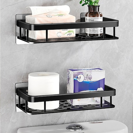 Półka Łazienkowa pod prysznic 2 Sztuki, Czarna