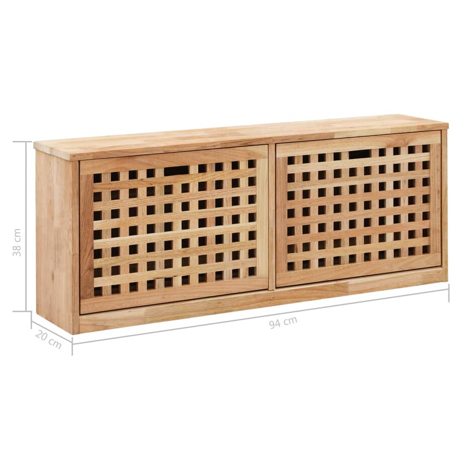 vidaXL Ławka ze schowkiem na buty, 94x20x38 cm, lite drewno orzechowe