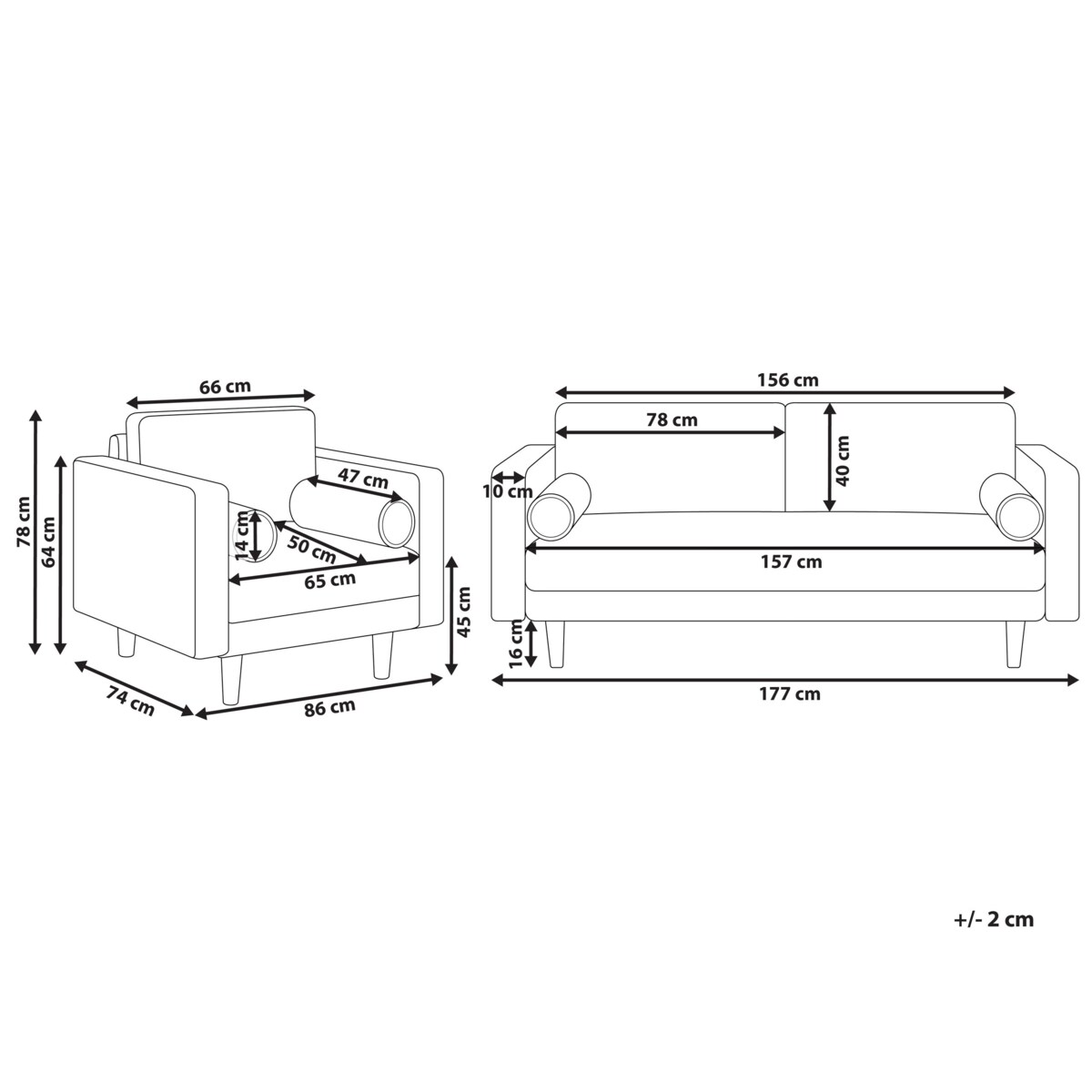 Komplet wypoczynkowy NURMO Jasnobeżowy dla 4 osób