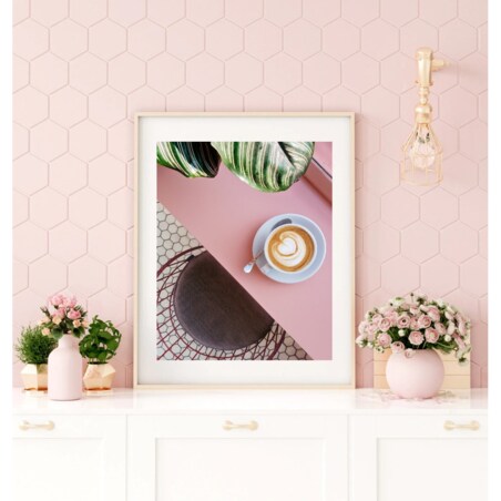 Poster Story, Plakat, Obraz - Różowa Kawiarnia, wymiary 42 x 60 cm