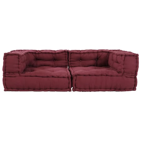 vidaXL 2-osobowa sofa modułowa Bordowy 140x70x36 Tkanina