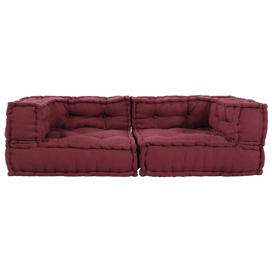 vidaXL 2-osobowa sofa modułowa Bordowy 140x70x36 Tkanina
