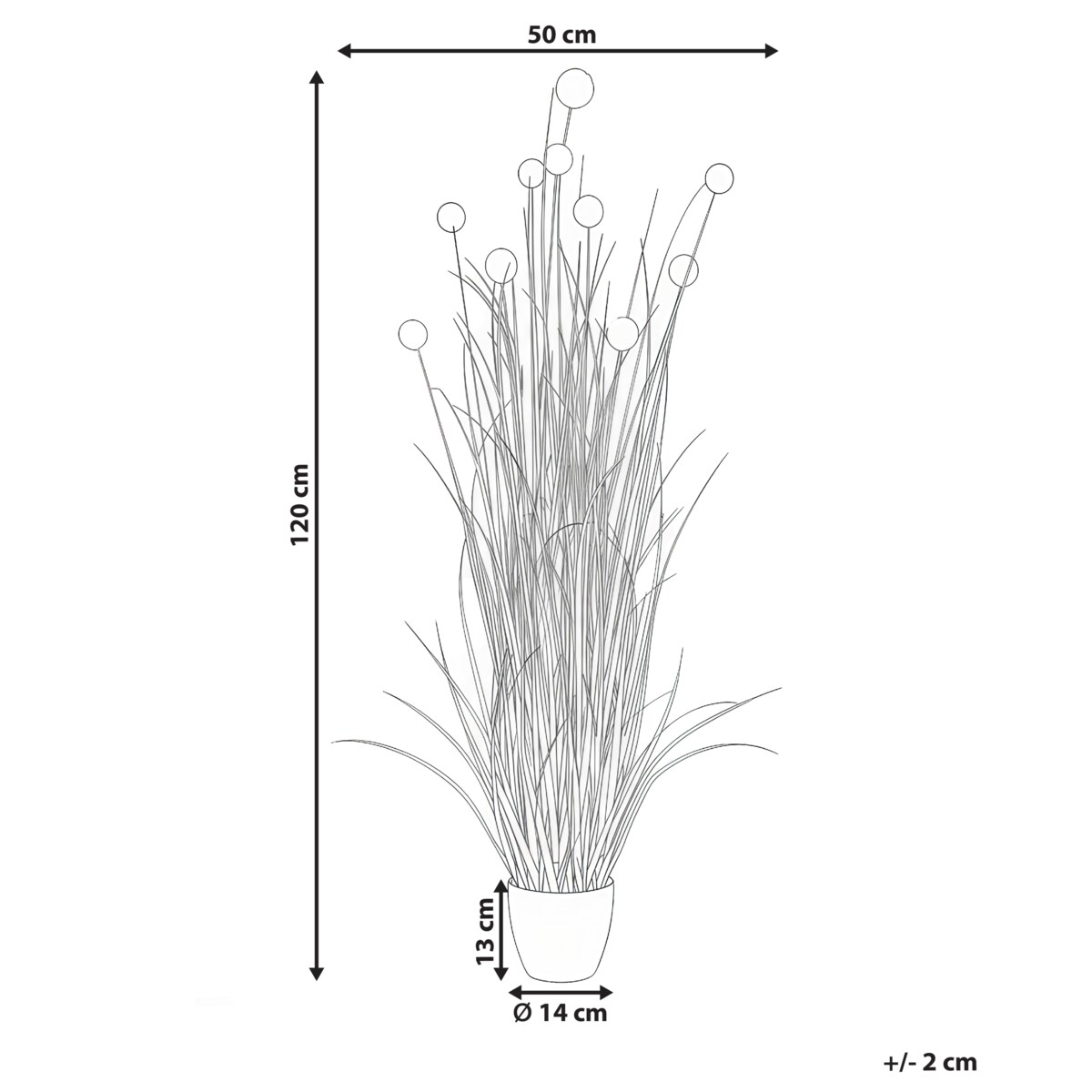 Sztuczna roślina POMPOM GRASS 120 cm Zielony