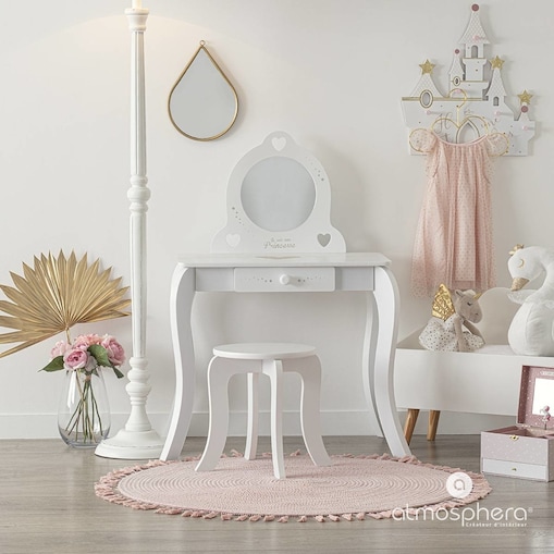 Toaletka dla dziewczynki z lustrem, 70.5 x 50.5 x 91 cm, Atmosphera for kids