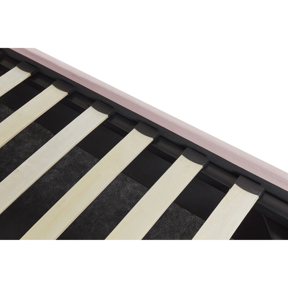 Łóżko z pojemnikiem welurowe 140 x 200 cm różowe VINCENNES