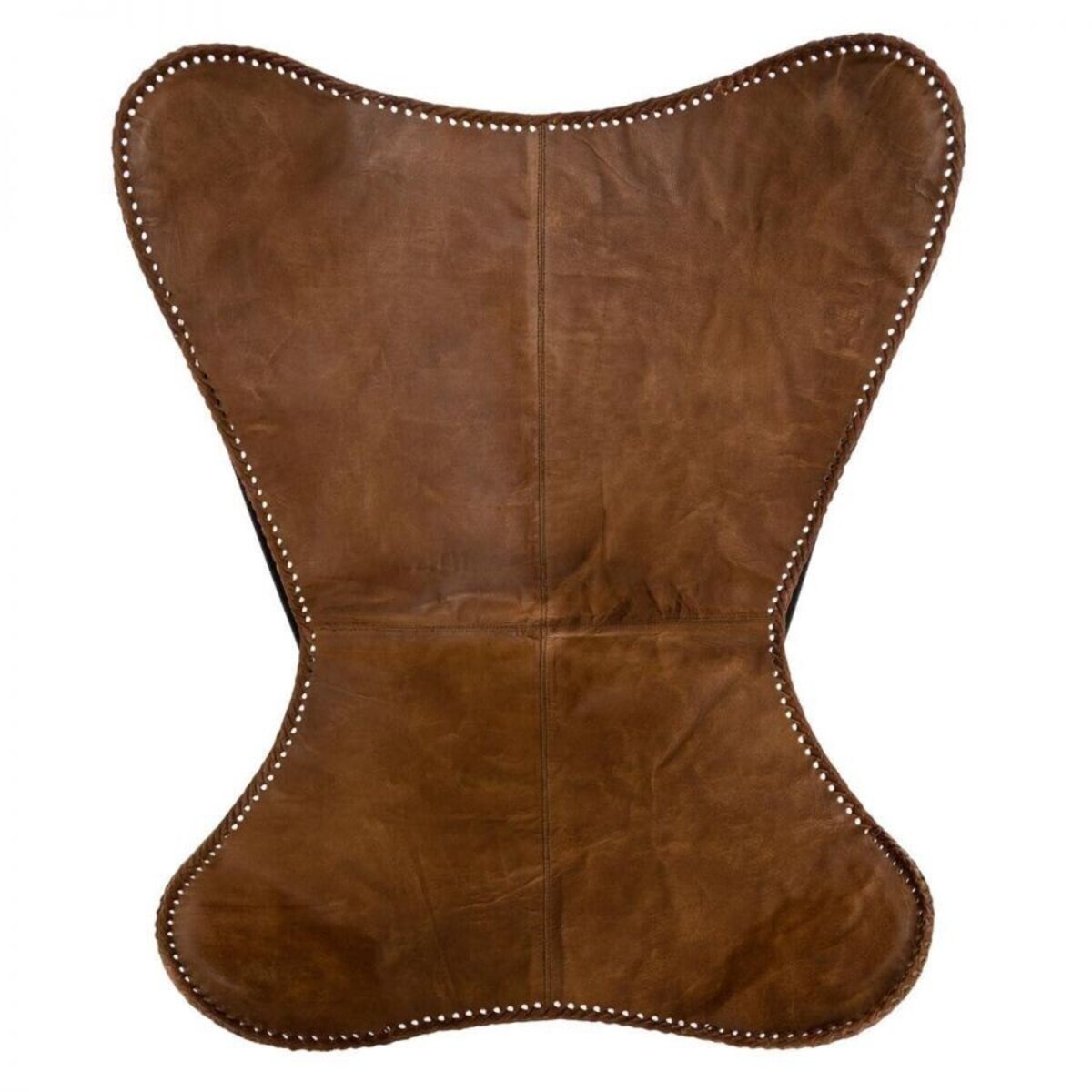 Fotel BUTTERFLY skóra naturalna koniakowy brąz