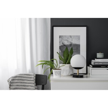 PLAAT ST czarna lampa stołowa z mosiądzem