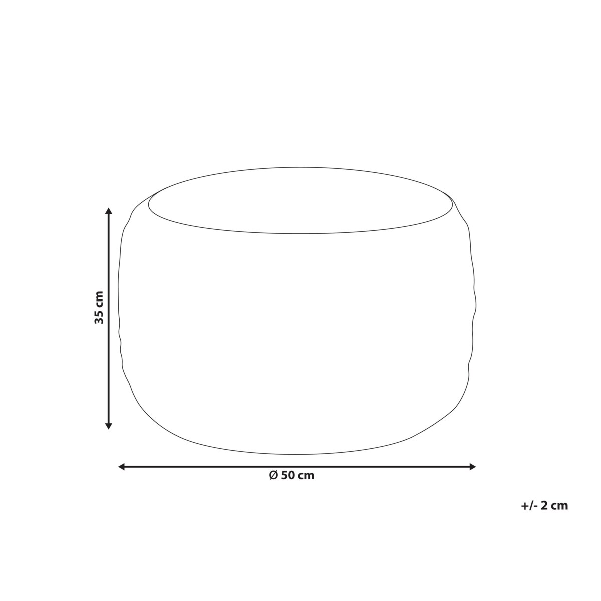 Puf z juty 50 x 35 cm beżowy DINNI