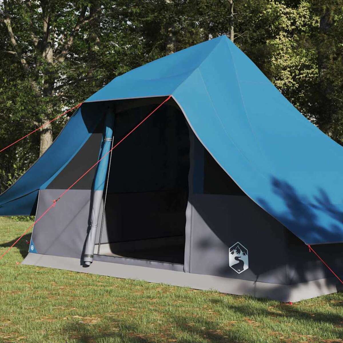 vidaXL Rodzinny namiot tipi z dachem Niebieski 364 x 281 x 257 cm