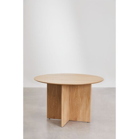 Okrągły stół jadalniany z MDF Ø120 cm Saonara naturalny