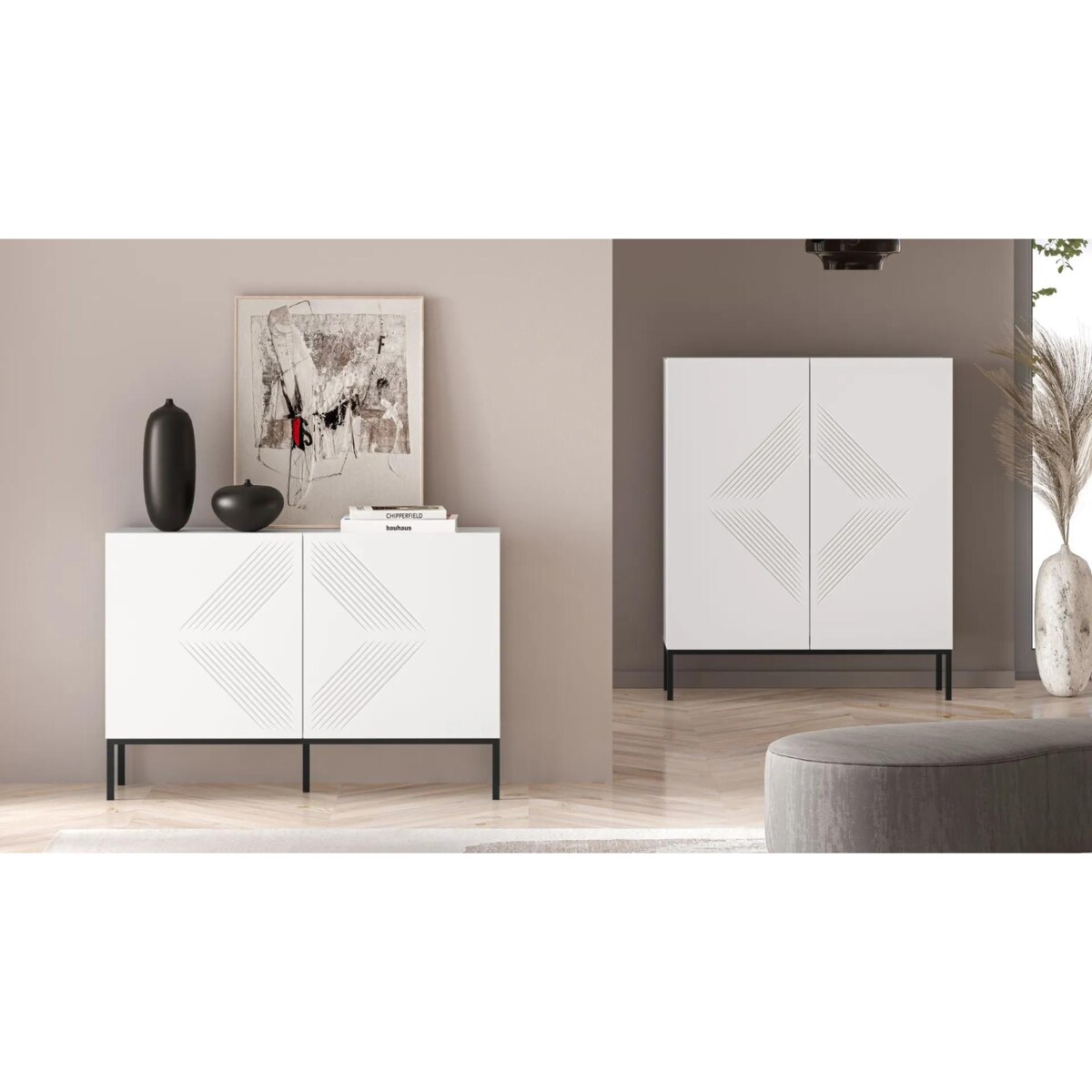 Komoda KLARA 110 2D biały mat z podstawą