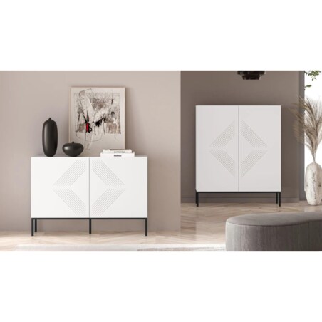 Komoda KLARA 110 2D biały mat z podstawą