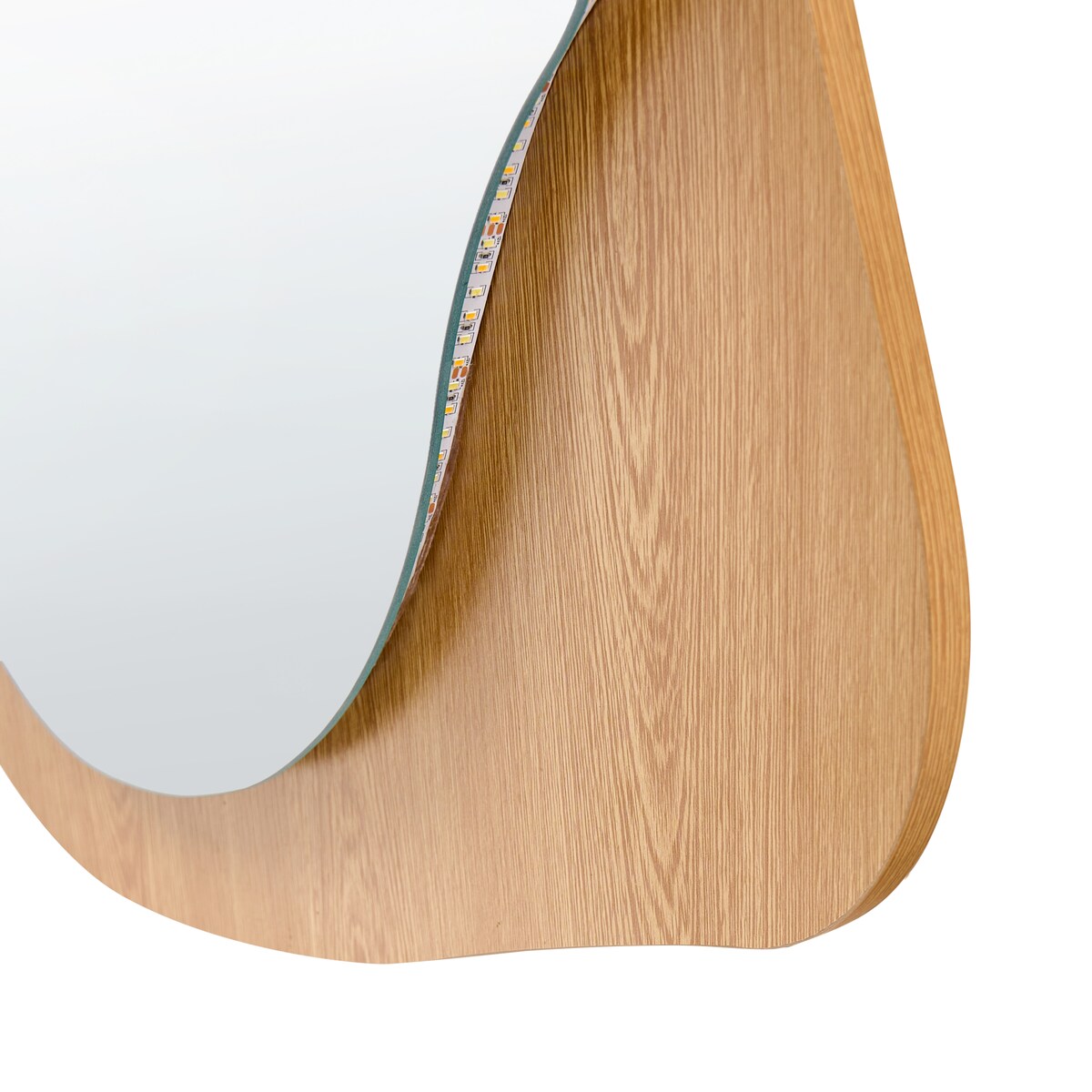 Lustro ścienne LAMBLORE 58 cm 171 cm LED Jasnobrązowy