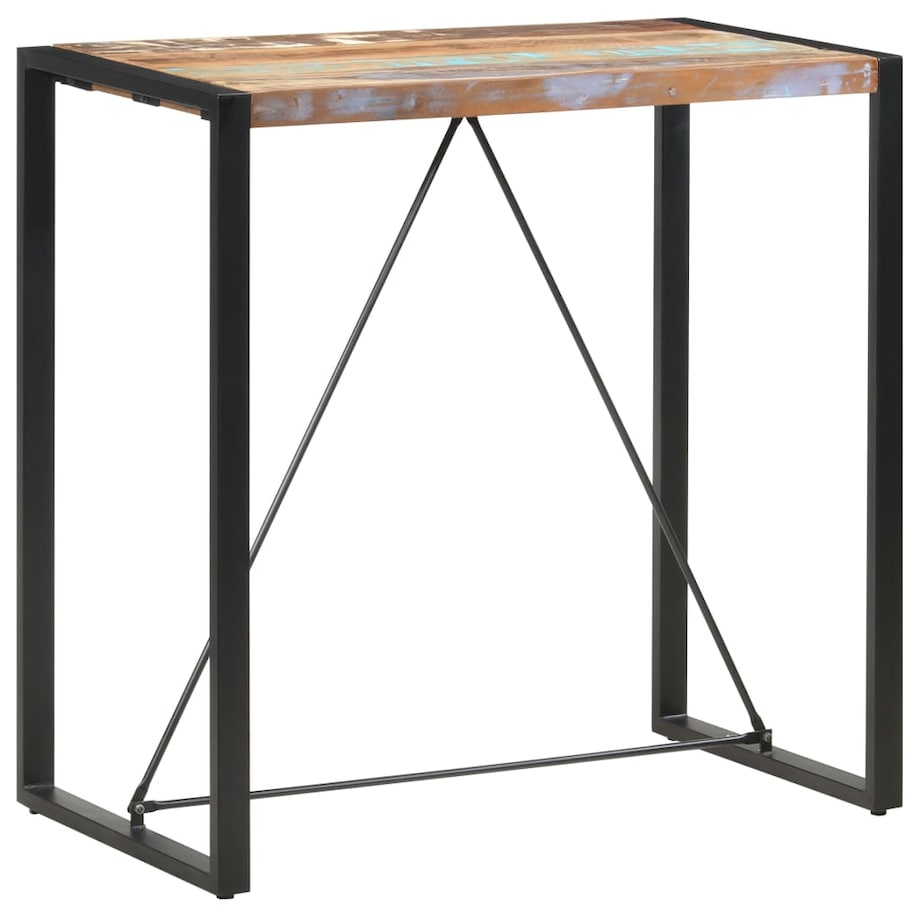 vidaXL Stolik barowy, 110x60x110 cm, lite drewno z odzysku