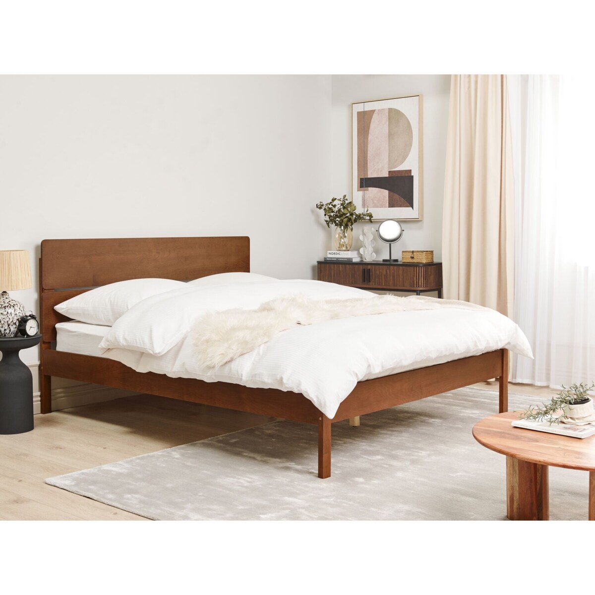 Łóżko drewniane 160 x 200 cm jasne BOISSET