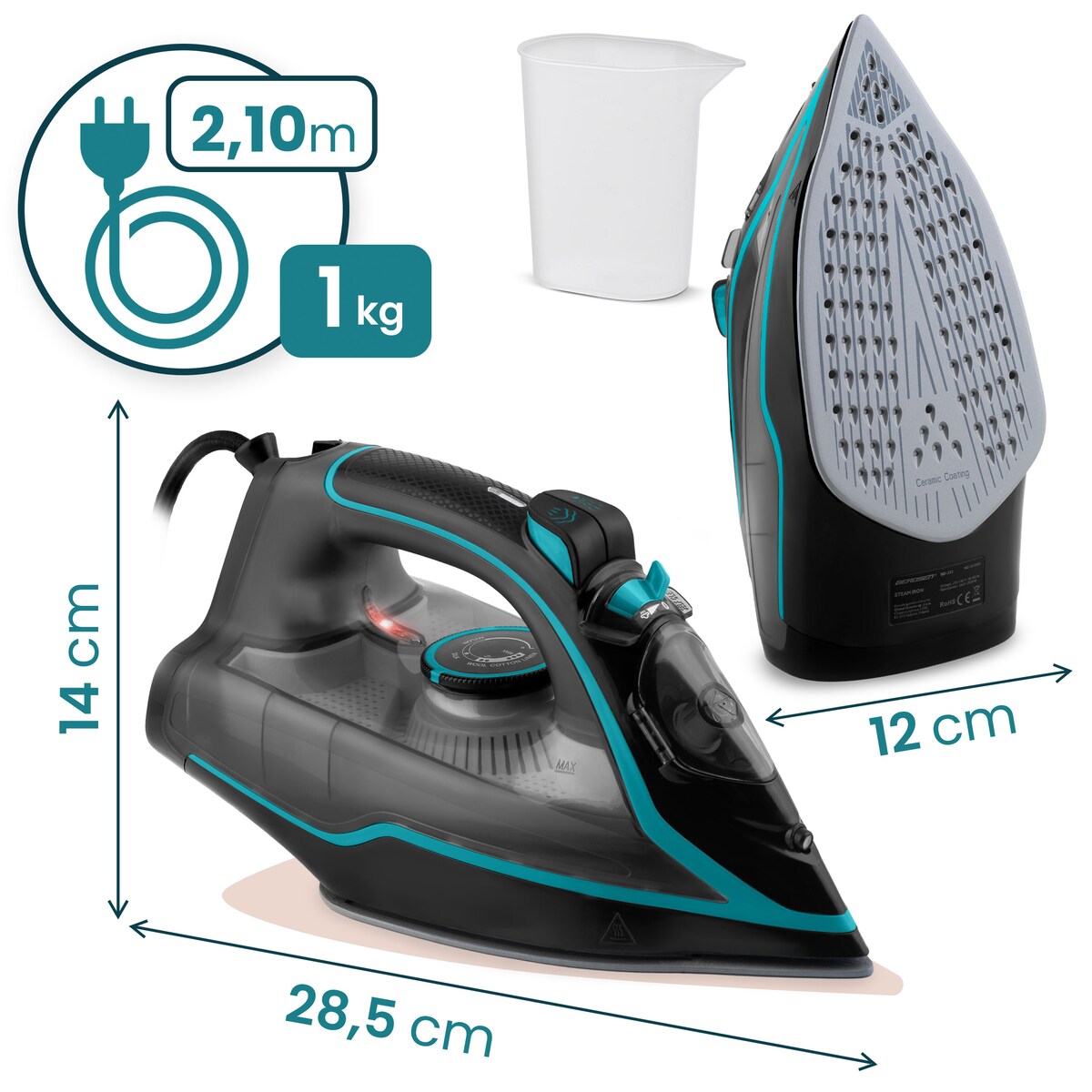 Żelazko parowe Berdsen BD-331 2600W ceramiczna powłoka praca w pionie 333101