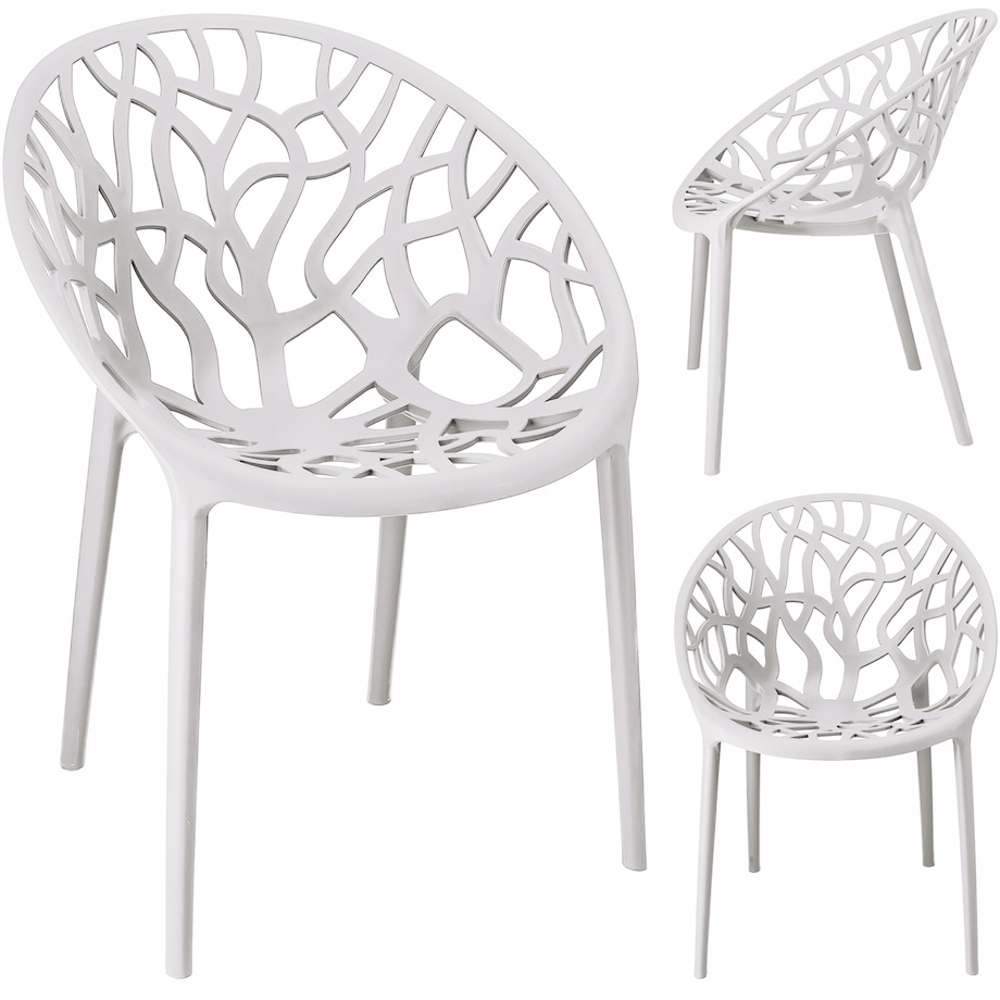 Krzesło eleganckie plastikowe ALBERO białe