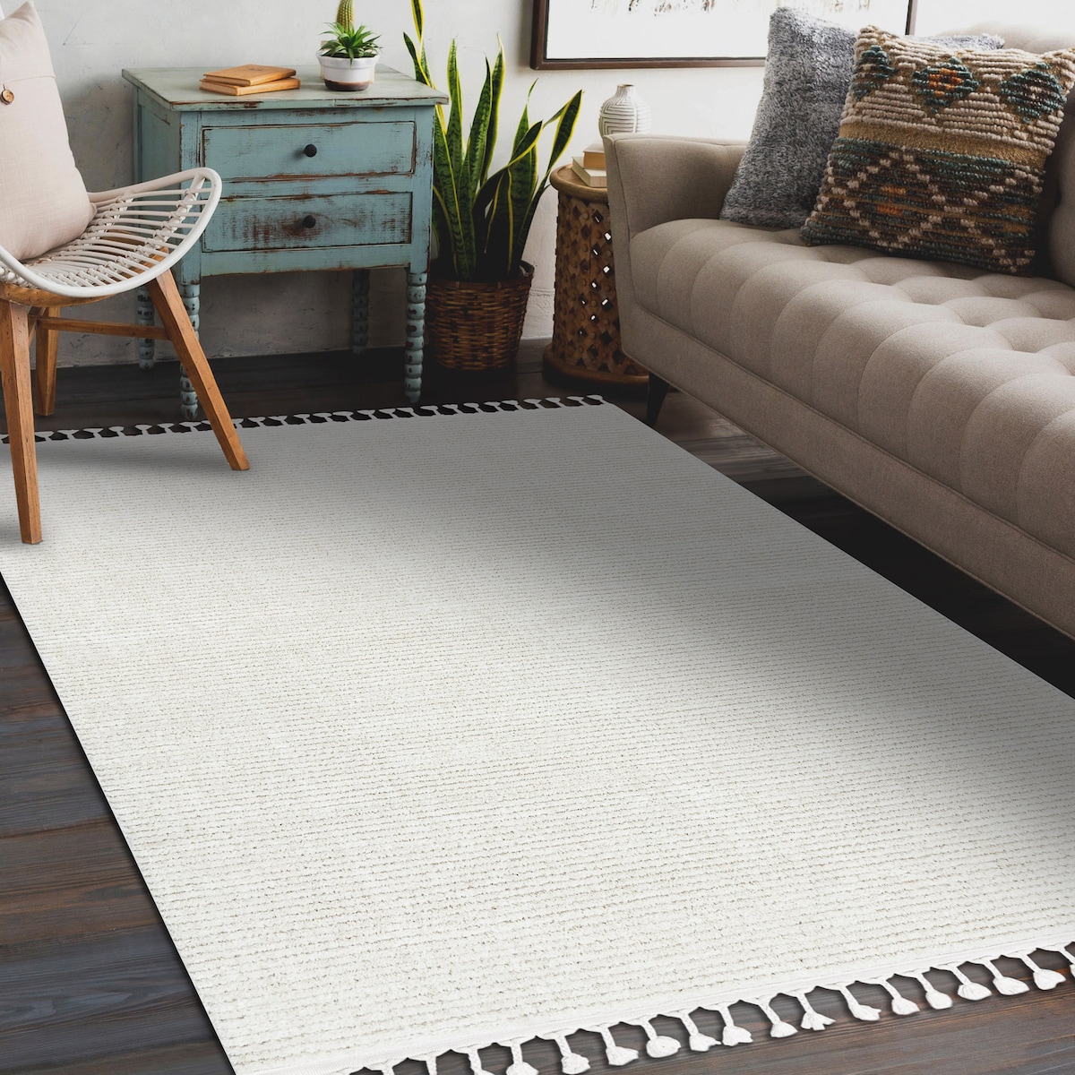 Dywan SEVILLA PC00B paski, prążki biały 240x330 cm