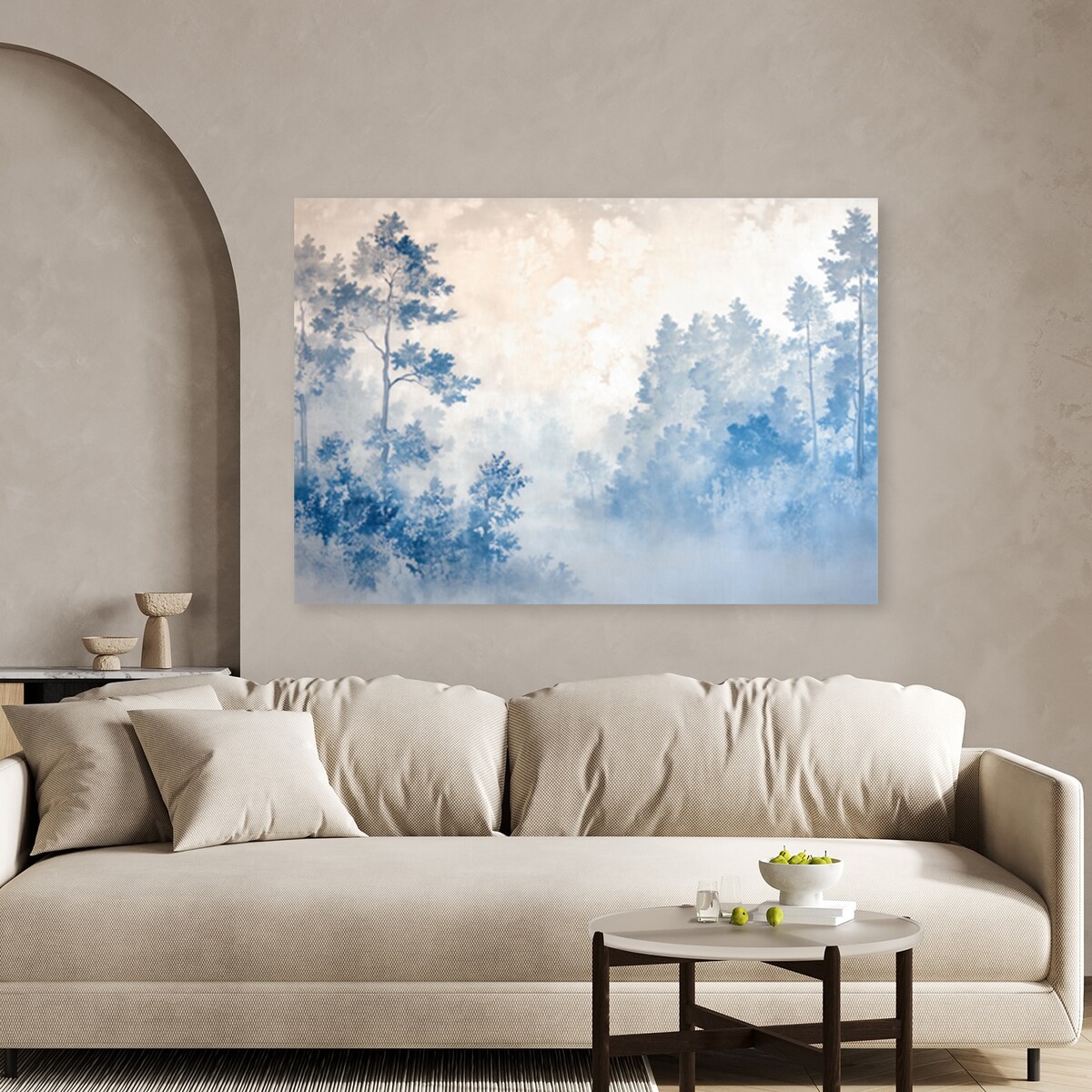 Feeby Obraz na płótnie, Las mgła poranek natura 90x60
