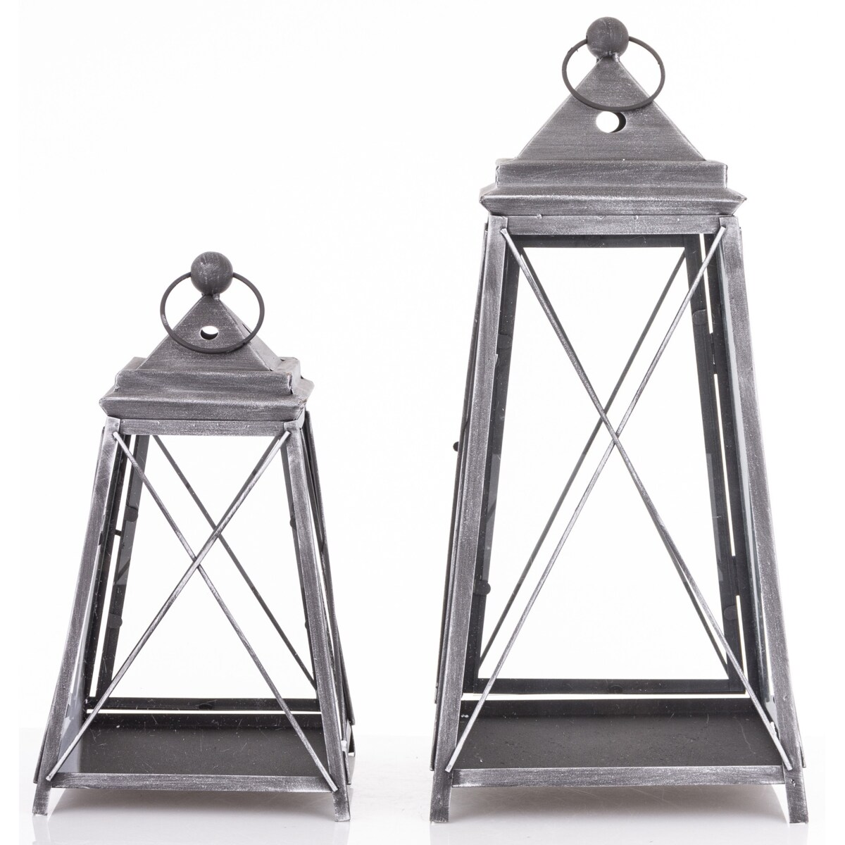 Lampion metalowy 2 szt. VARELA 55x25 cm i 37,5x21 cm