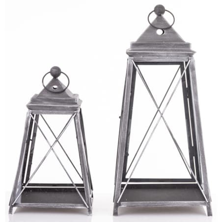 Lampion metalowy 2 szt. VARELA 55x25 cm i 37,5x21 cm