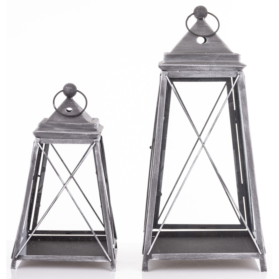 Lampion metalowy 2 szt. VARELA 55x25 cm i 37,5x21 cm