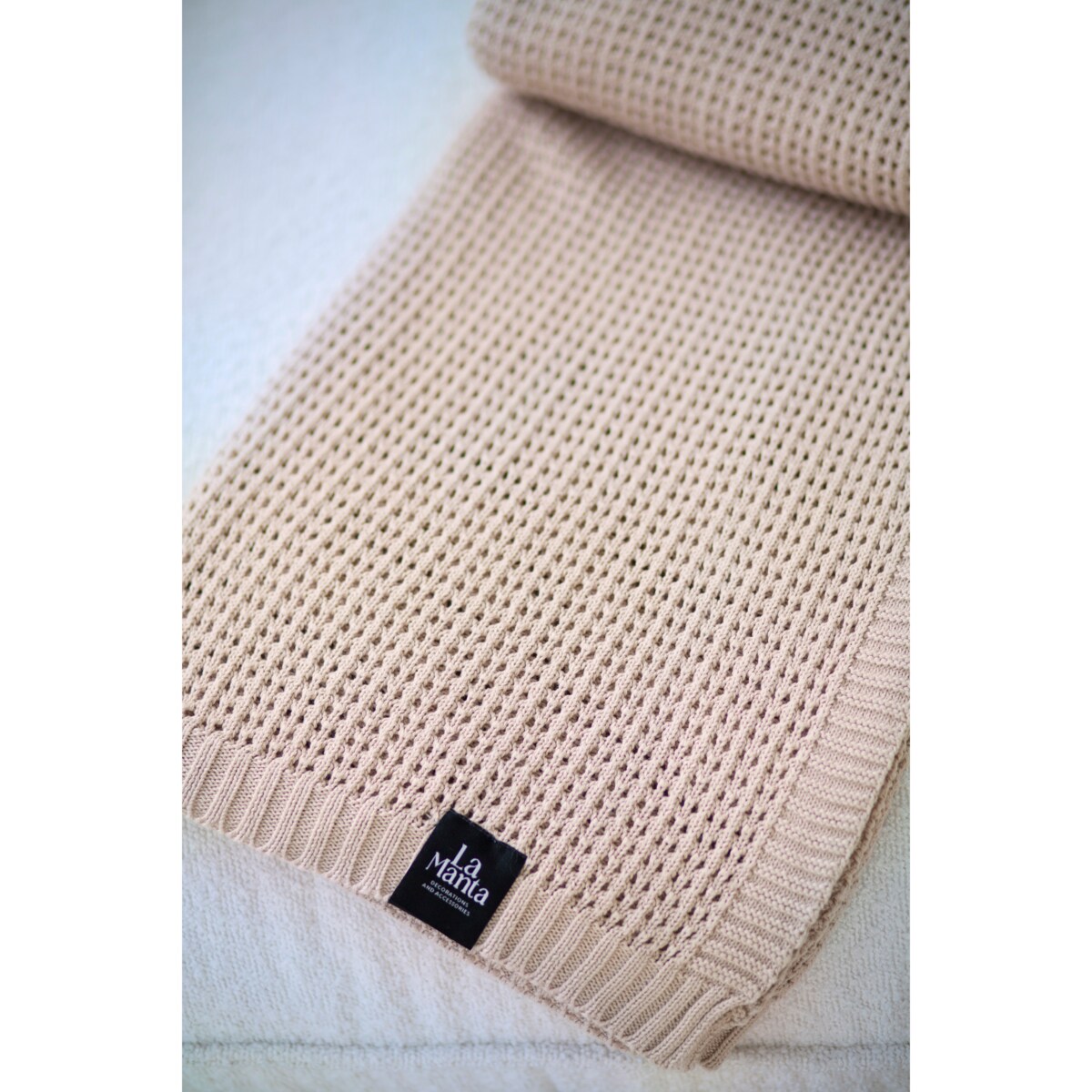 Pled boho beżowy, 130 x 160 cm, La Manta