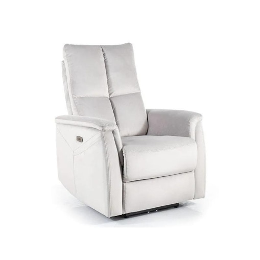 Fotel rozkładany NEPTUN VELVET M jasnoszary masujący