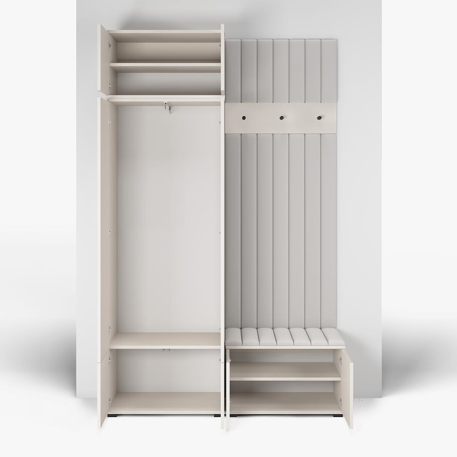 Garderoba z frezowanymi frontami Cashmere Ritmo wersja 4 Trinity 16