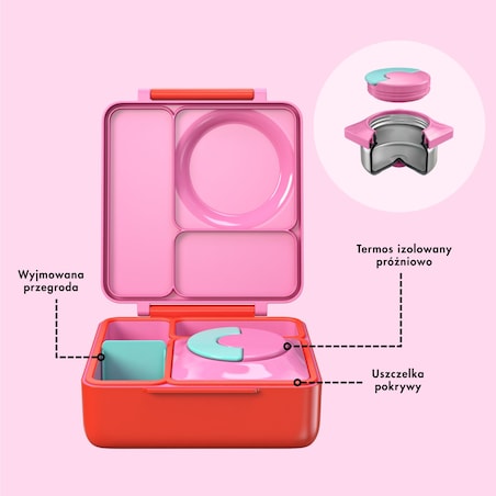 OMIE OMIEBOX lunch box z termosem, Pink Berry