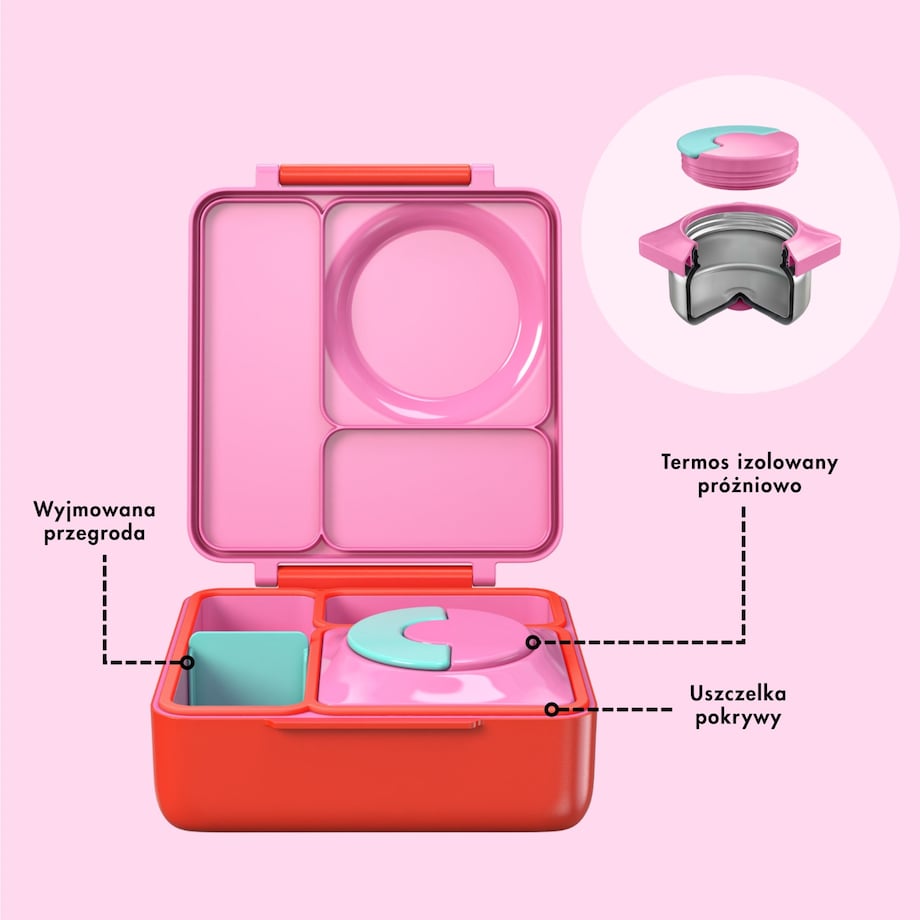 OMIE OMIEBOX lunch box z termosem, Pink Berry
