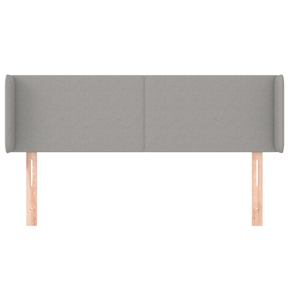 vidaXL Zagłówek uszak, jasnoszary, 147x16x78/88 cm, tkanina