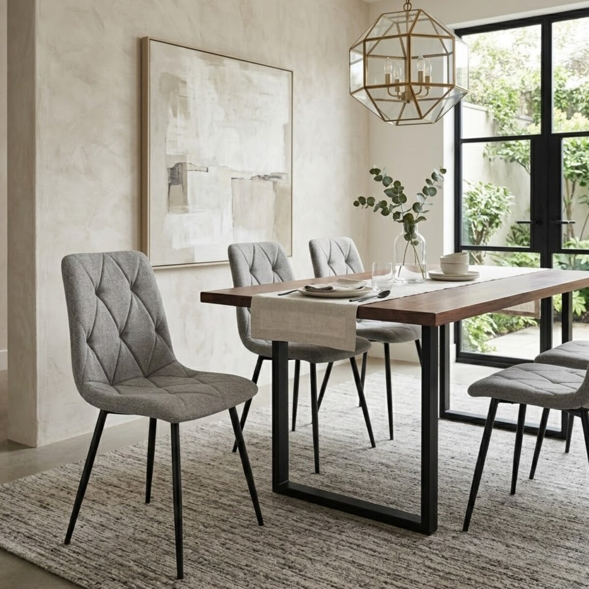 Krzesło tapicerowane welurowe do Jadalni salonu pikowane wygodne