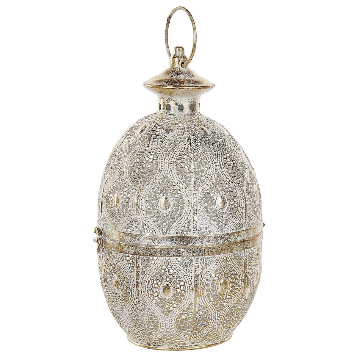 Lampion metalowy 34 cm złoty AMORGOS