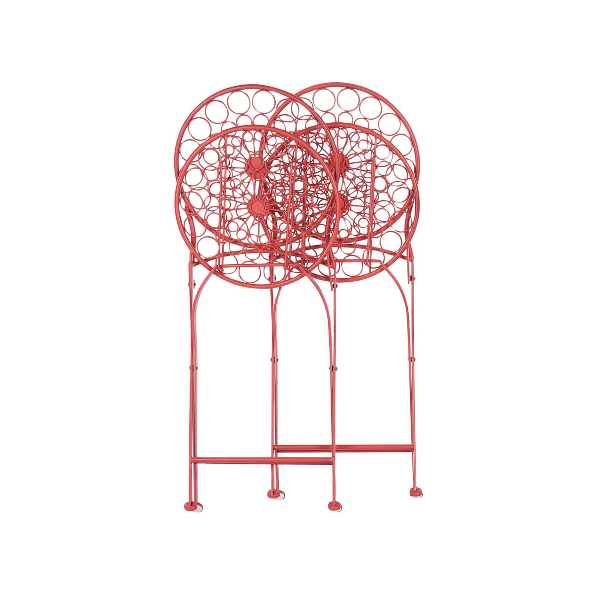 Zestaw 2 krzeseł ogrodowych metalowy czerwony SCARIO