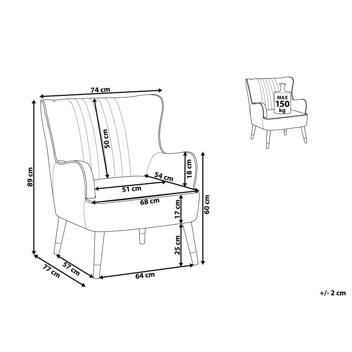Fotel uszak welurowy niebieski VARBERG