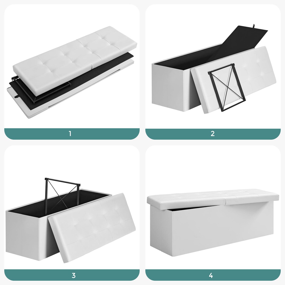 Pufa 110X38X38 Cm Biały