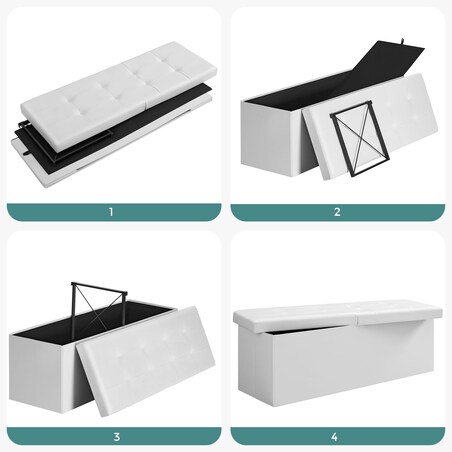 Pufa 110X38X38 Cm Biały