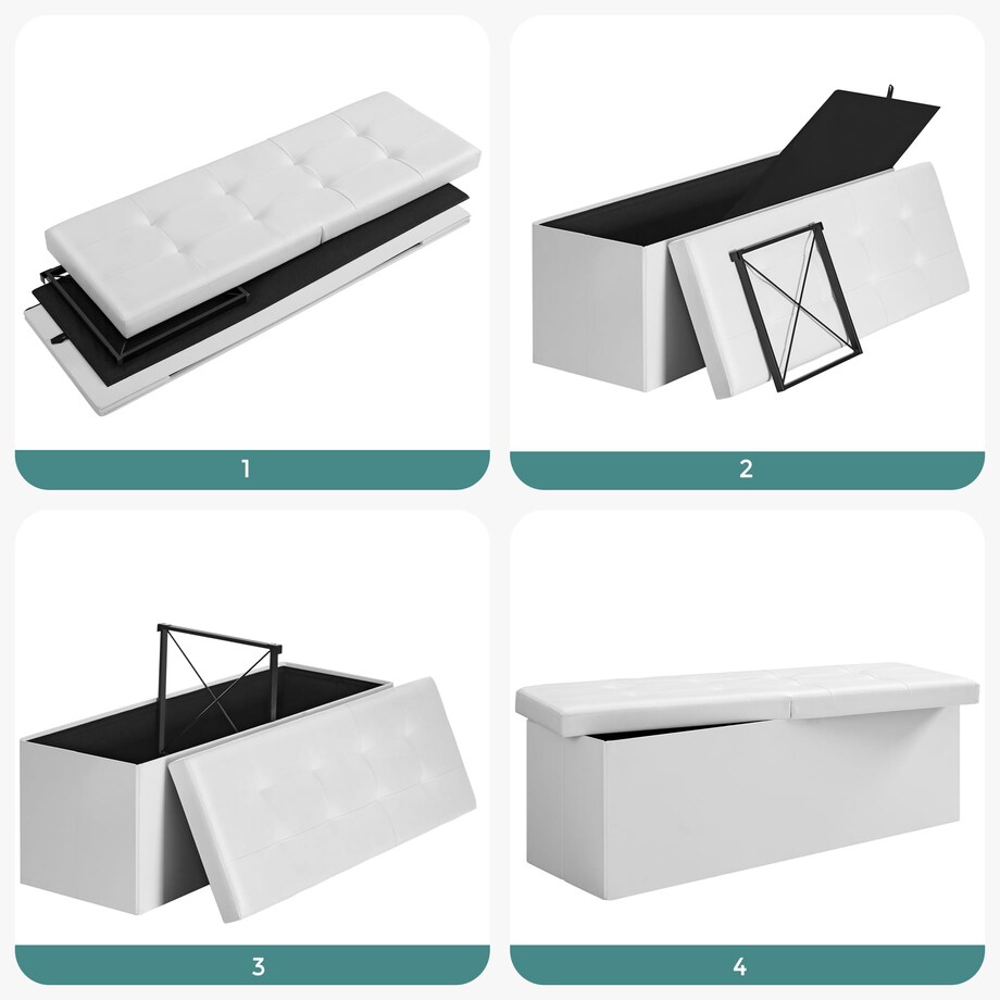 Pufa 110X38X38 Cm Biały