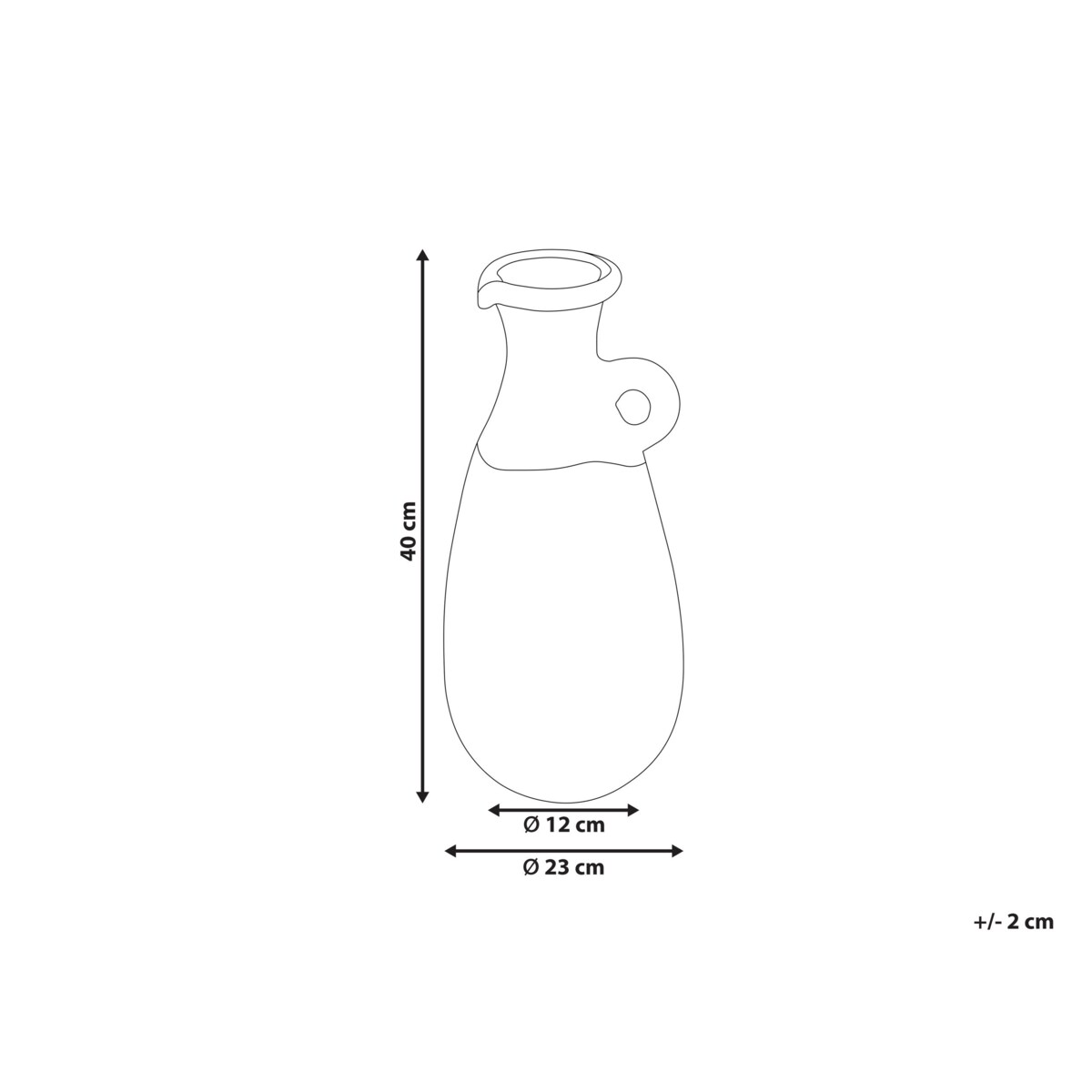 Wazon dekoracyjny z terakoty 40 cm niebiesko-brązowy VELIA