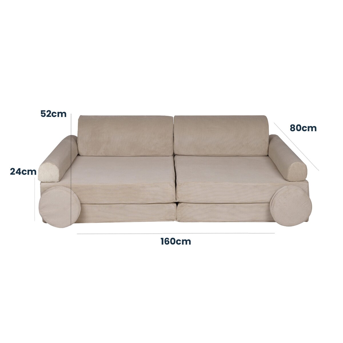 Sofa dla Dzieci Slimcord, Sztruksowa, Beżowa