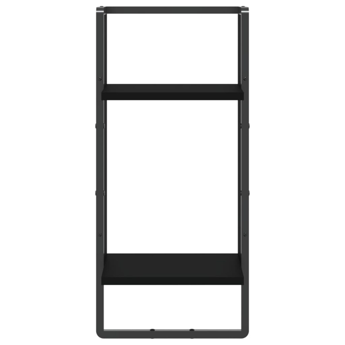 vidaXL Półka ścienna z drążkiem, czarna, 30x25x65 cm