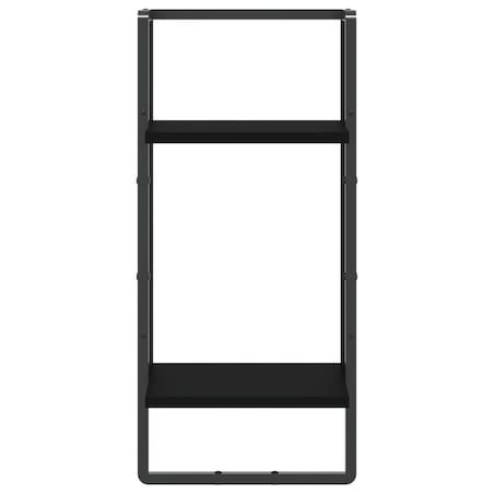 vidaXL Półka ścienna z drążkiem, czarna, 30x25x65 cm